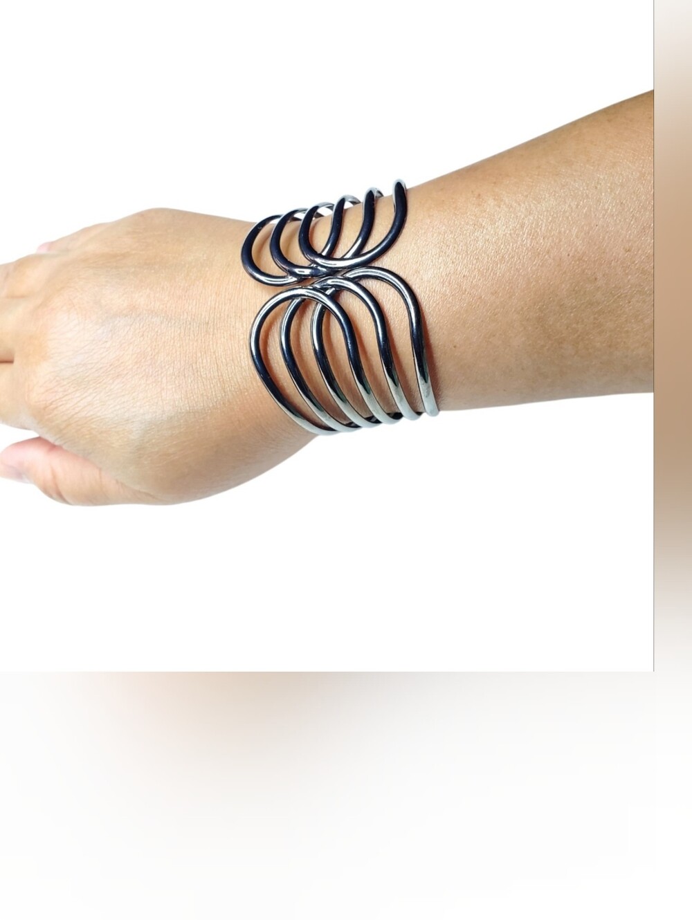 Vtg. Spring Hinged Cuff Bracelet